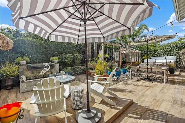 view of patio with outdoor dining space