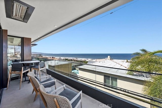 balcony with a water view