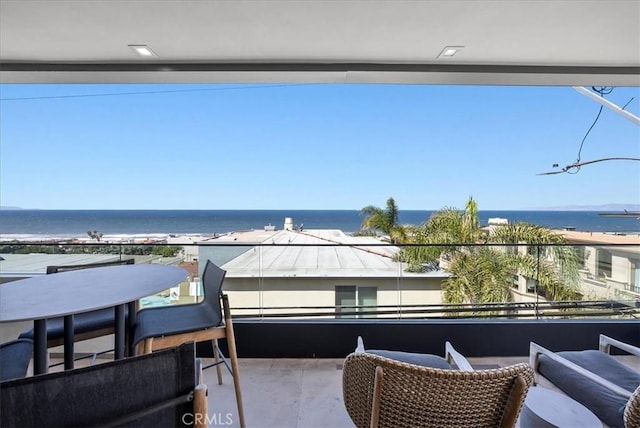 balcony with a water view