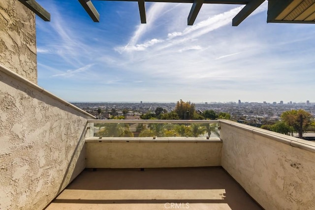 balcony with a view of city