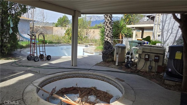 view of patio with a fenced backyard and a fenced in pool