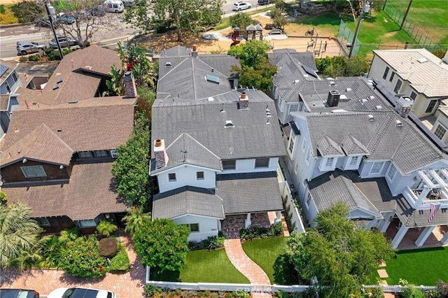 drone / aerial view with a residential view