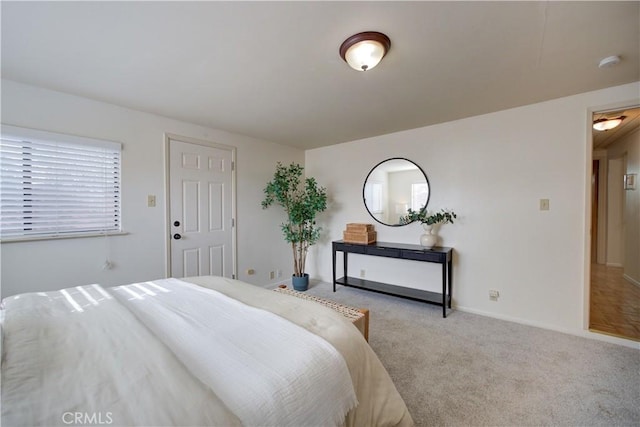 bedroom with baseboards and carpet flooring