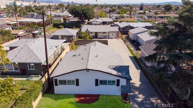 aerial view with a residential view