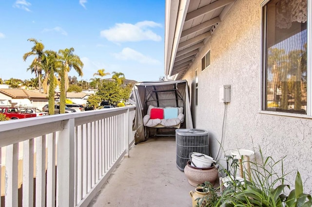 balcony with central air condition unit