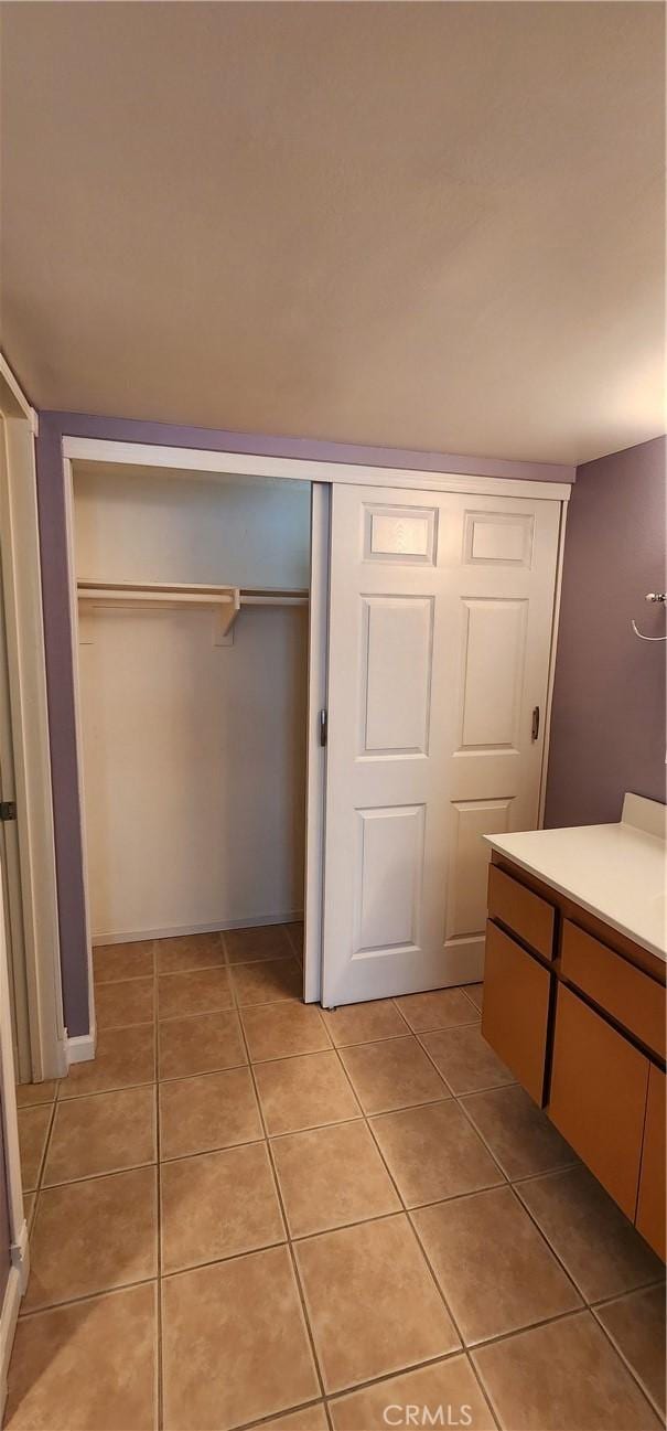 bathroom featuring vanity and tile patterned floors