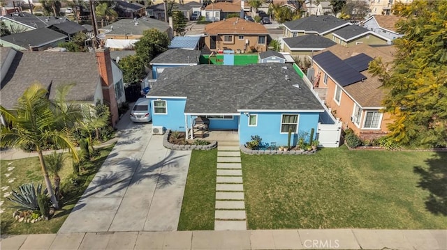 aerial view featuring a residential view