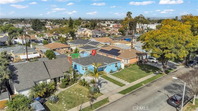 bird's eye view with a residential view