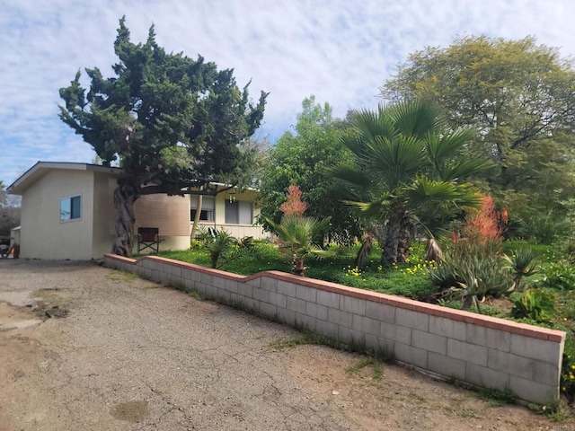 exterior space with a pergola