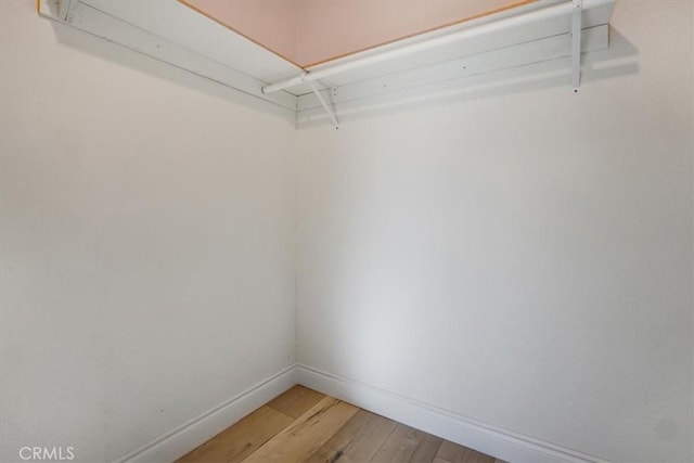 walk in closet featuring light wood finished floors