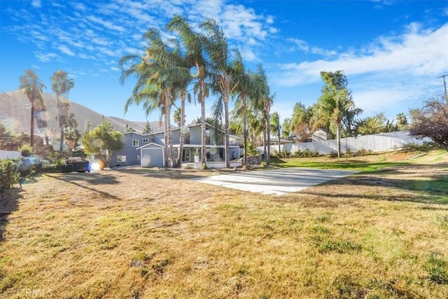 view of yard with fence