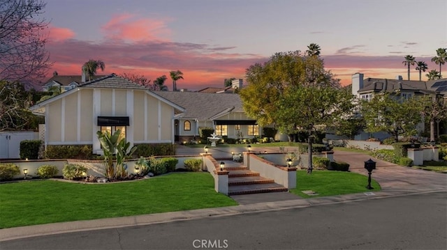 view of front of house with a front yard