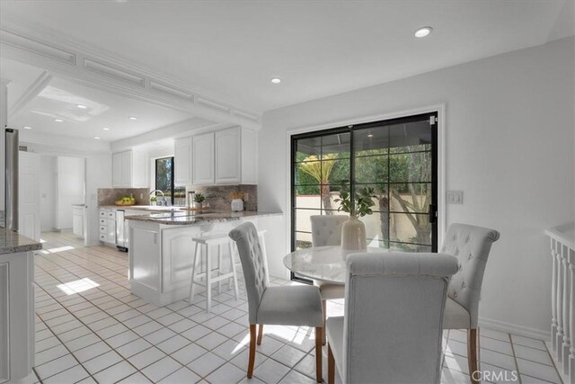 21 Santa Catalina Dr, Rancho Palos Verdes, CA 90275 - dining area featuring light tile patterned flooring and recessed lighting