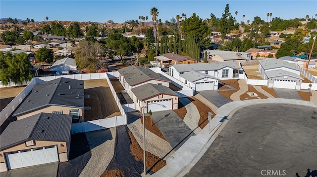 aerial view with a residential view