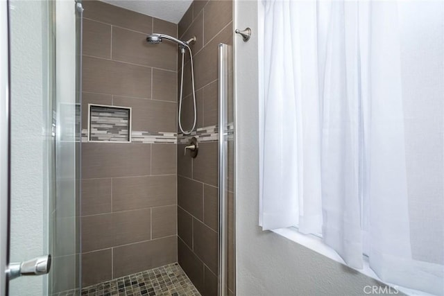 full bathroom featuring a shower stall