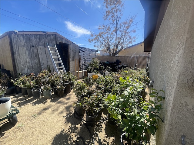 view of yard with fence