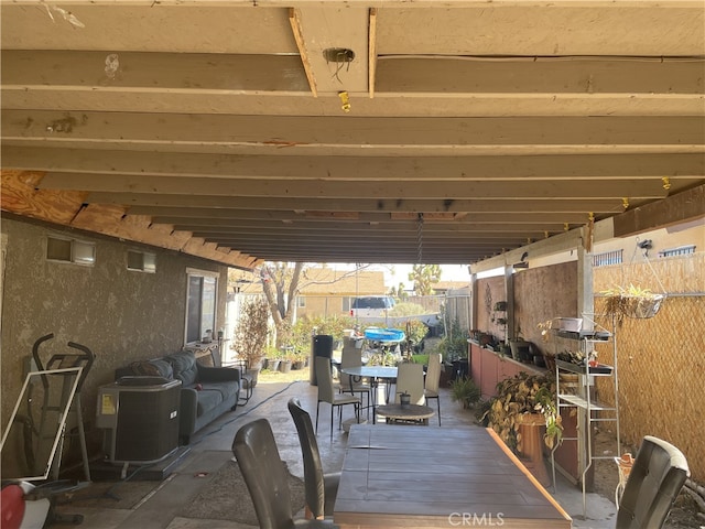 view of patio with outdoor dining area