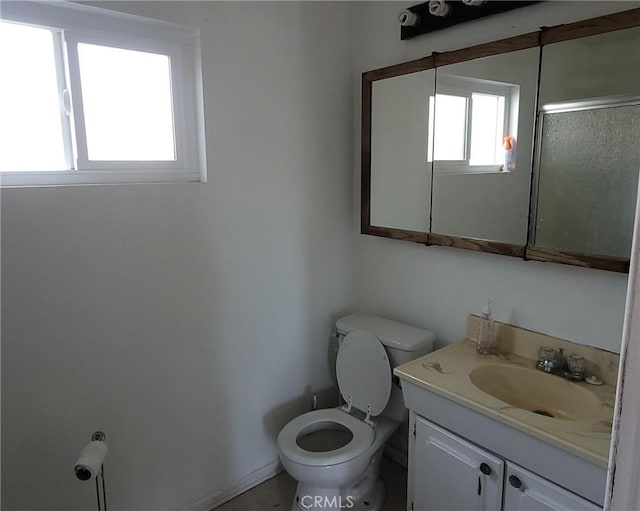 bathroom with toilet and vanity