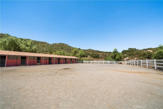 exterior space with a mountain view