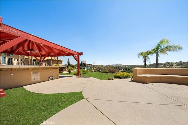 view of patio / terrace featuring a gazebo