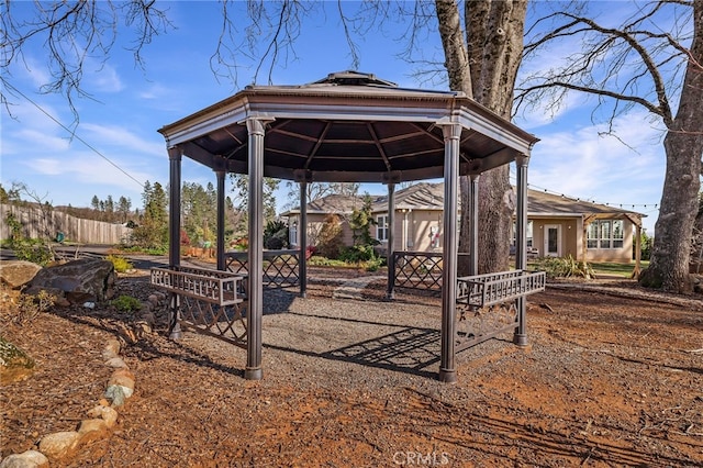 view of yard with a gazebo