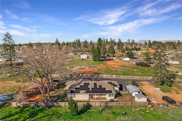 birds eye view of property featuring a mountain view