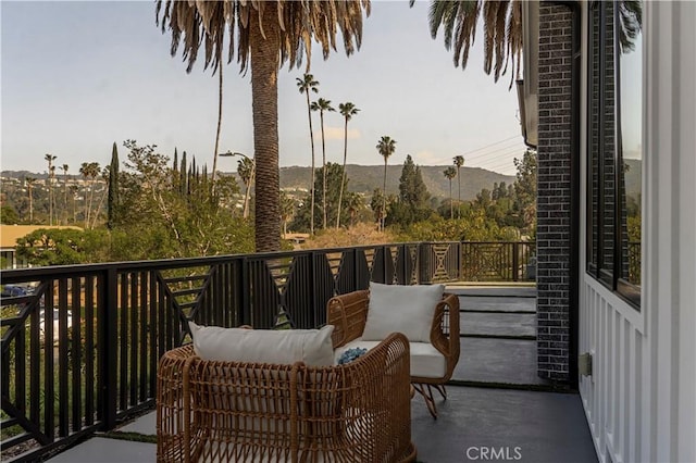 balcony with a mountain view