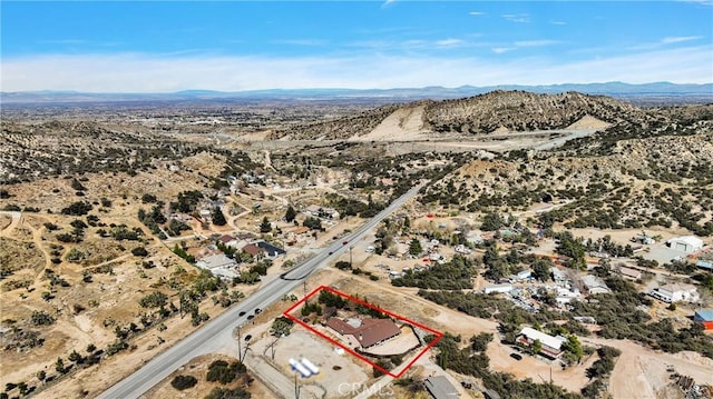 7575 Rancho Rd, Wrightwood, CA 92372 - aerial view of sparsely populated area with a desert landscape and property boundaries highlighted