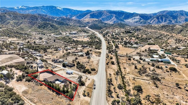 7575 Rancho Rd, Wrightwood, CA 92372 - view of rural area with property boundaries highlighted and mountains