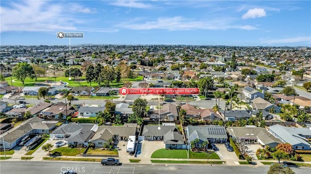 bird's eye view with a residential view