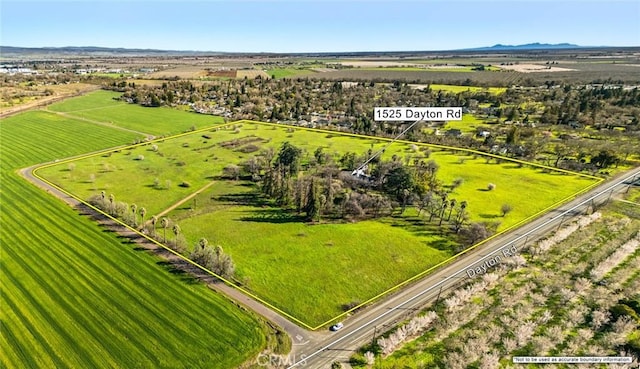 bird's eye view with a rural view