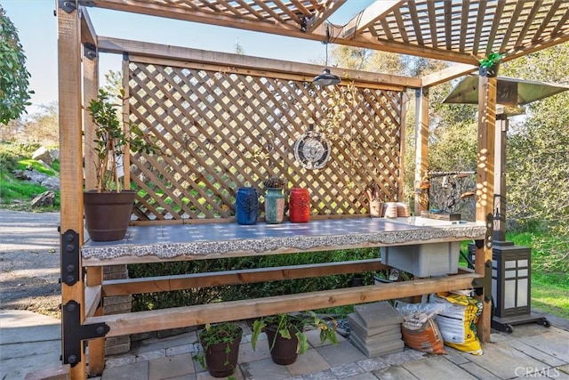 view of patio with a pergola