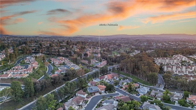 aerial view with a mountain view