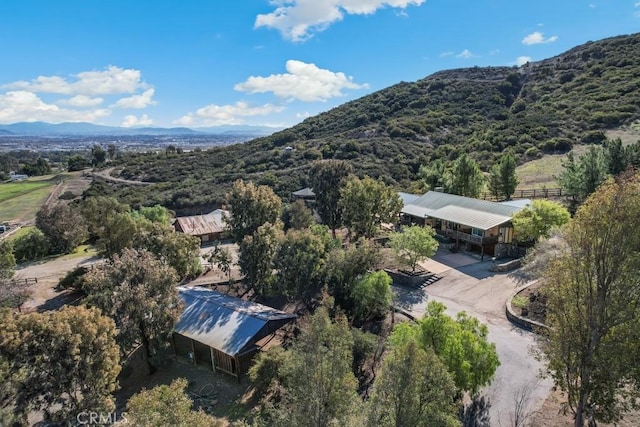 aerial view featuring a mountain view