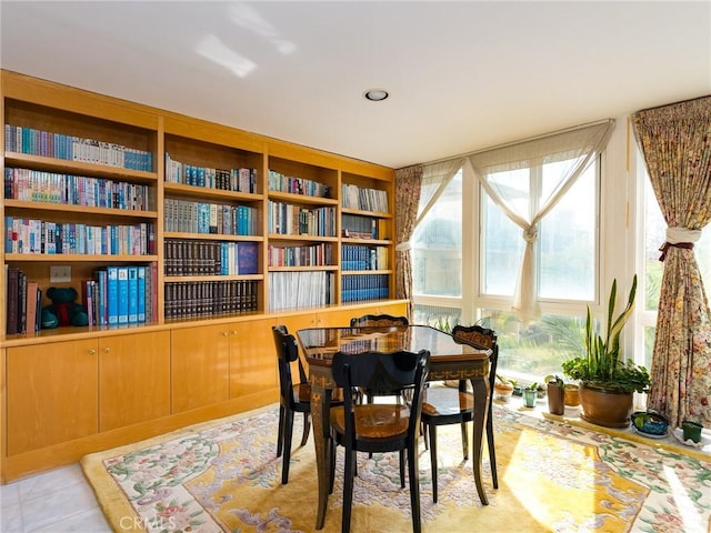 sitting room featuring light tile patterned floors