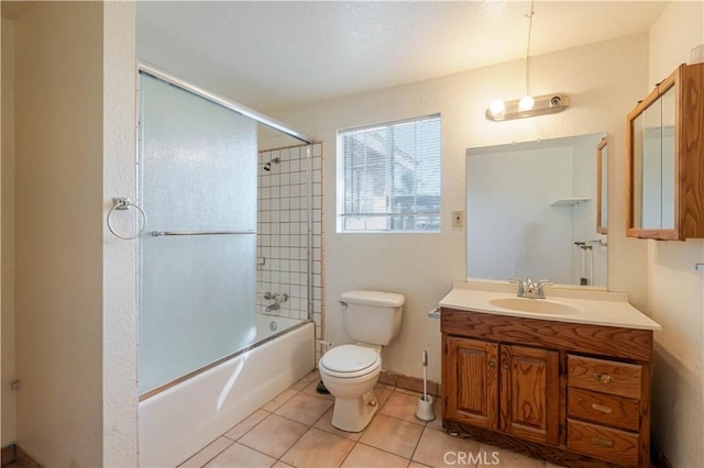 6125 Ridgeview Ave, Jurupa Valley, CA 91752 - full bathroom with vanity, shower / bath combination with glass door, and tile patterned floors