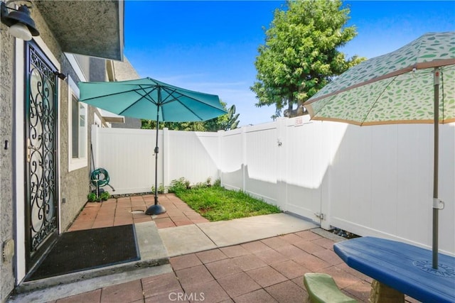 view of patio / terrace with a fenced backyard