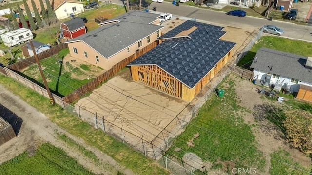 aerial view with a residential view