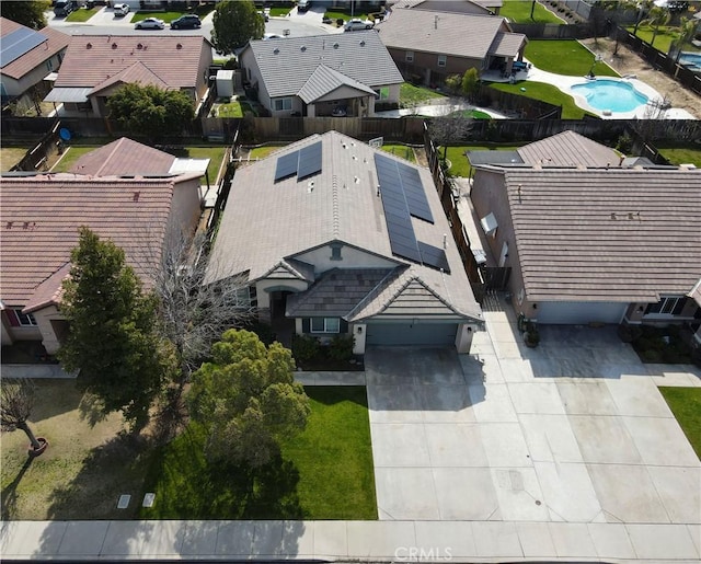 drone / aerial view featuring a residential view