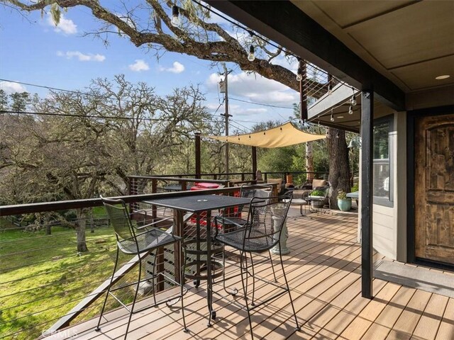 8160 Los Osos Rd, Atascadero, CA 93422 - wooden terrace featuring outdoor dining area and a yard
