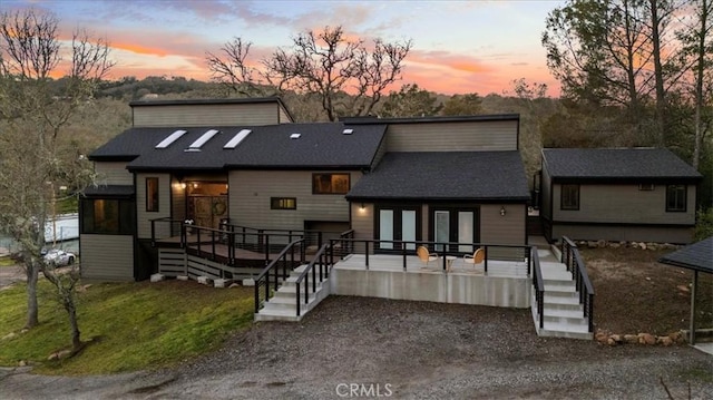 8160 Los Osos Rd, Atascadero, CA 93422 - back of house with a deck, stairs, and a shingled roof