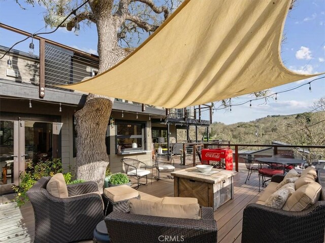 8160 Los Osos Rd, Atascadero, CA 93422 - deck with outdoor lounge area and french doors