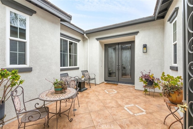 view of patio / terrace featuring french doors