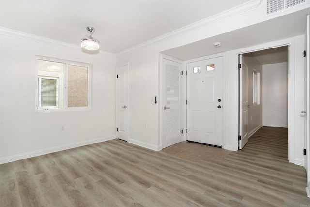 800 Sea Cliff Way Unit 801, Oceanside, CA 92056 - spare room featuring light wood-style flooring and ornamental molding