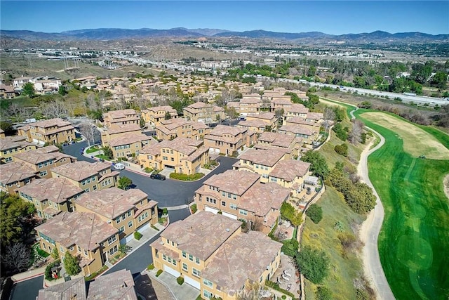 birds eye view of property featuring a residential view and a mountain view