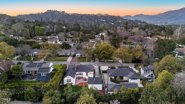 aerial view with a residential view and a mountain view