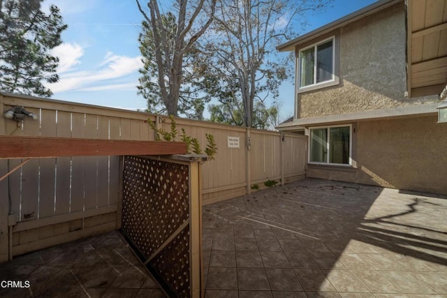 view of patio with a fenced backyard