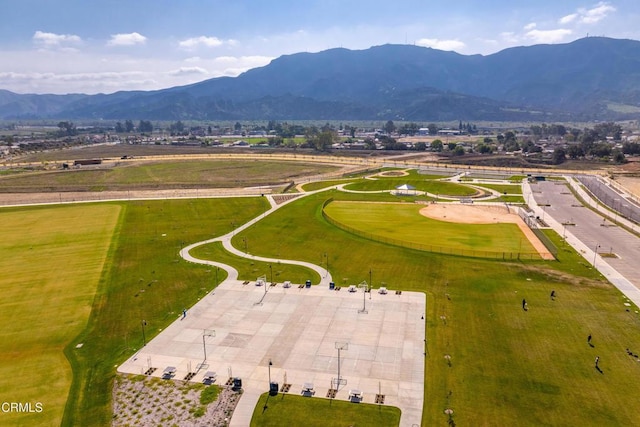 aerial view featuring a mountain view