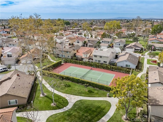 aerial view with a residential view