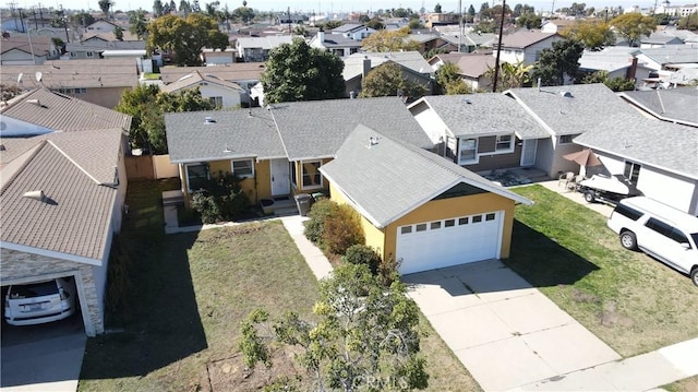 drone / aerial view with a residential view